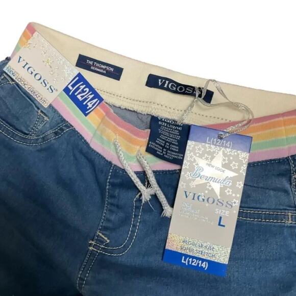 Vigoss Girls Bermuda Jean Blue Shorts Size Large NWT - Picture 3 of 3